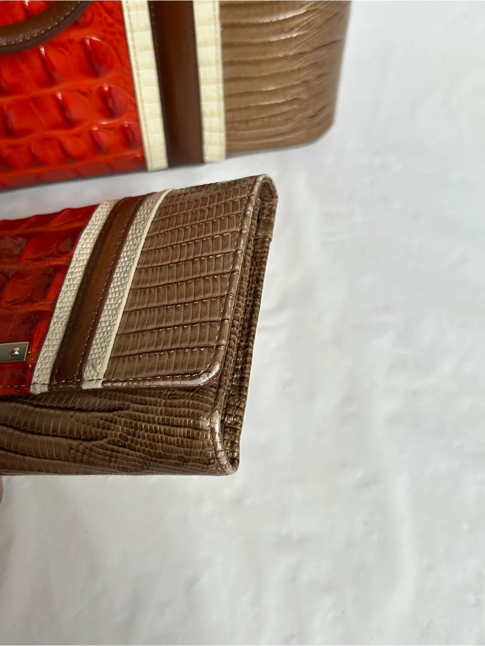 Brahmin Duxbury Cabana Vertical Vineyard Satchel and Checkbook Wallet Set